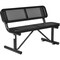 Global Industrial 48L Outdoor Steel Bench with Backrest, Perforated Metal, Black 695744BK - alternate 1
